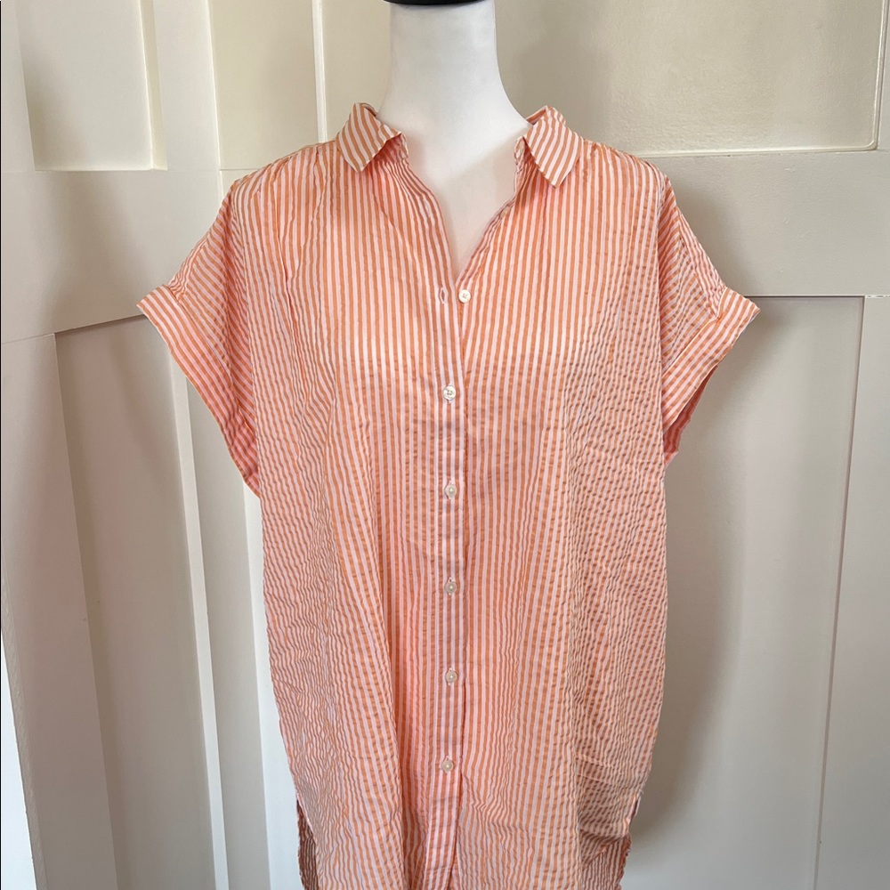 NWT The Loft Textured Stripe Dolman Shirt - Picture 5 of 7